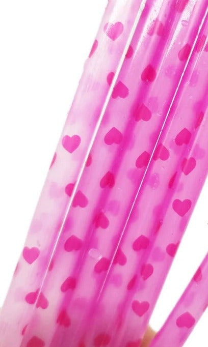 Heart color changing Reusable Plastic Straws