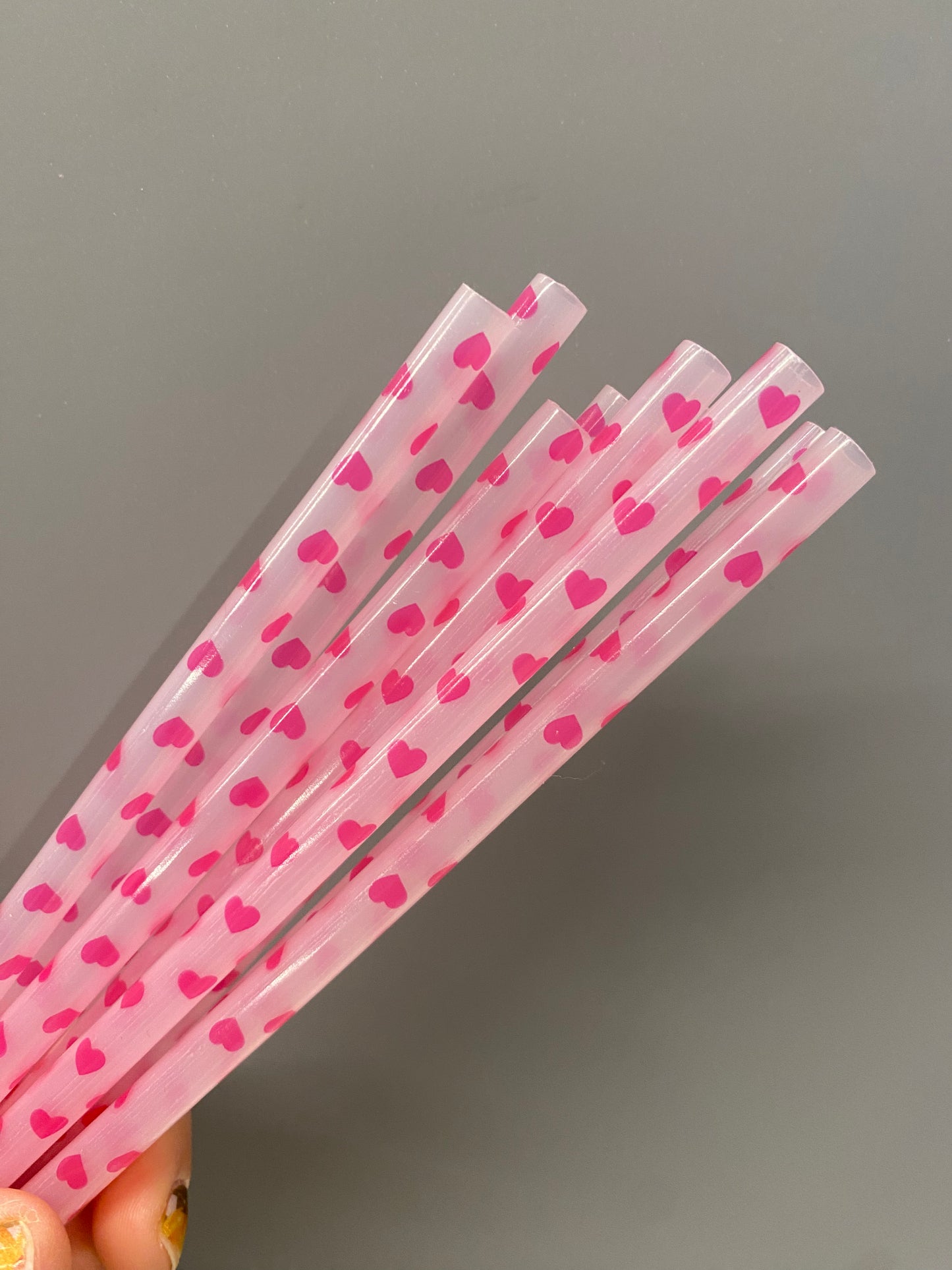 Heart color changing Reusable Plastic Straws