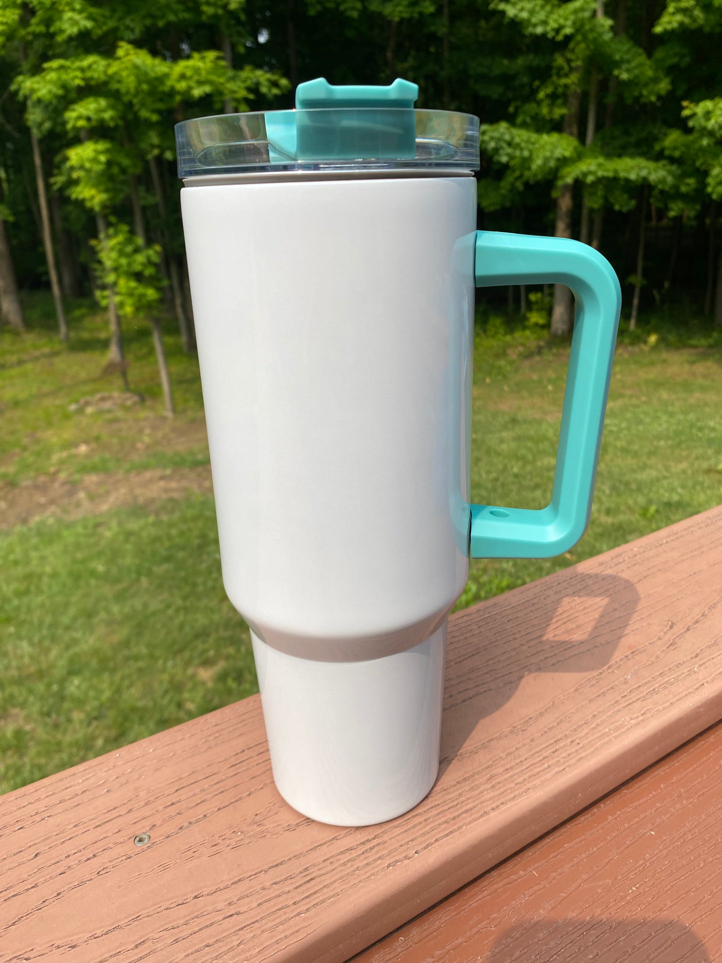 Custom 40oz Sublimation Tumbler Turquoise Handle