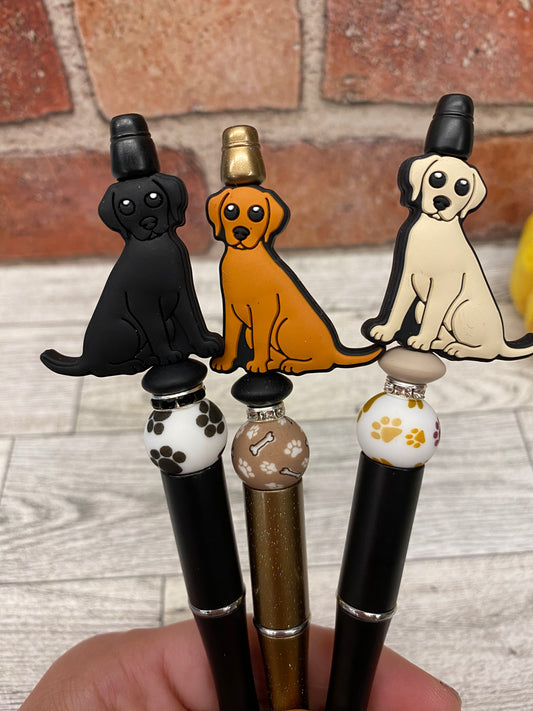 Labrador Retriever silicone beaded ballpoint ink pen