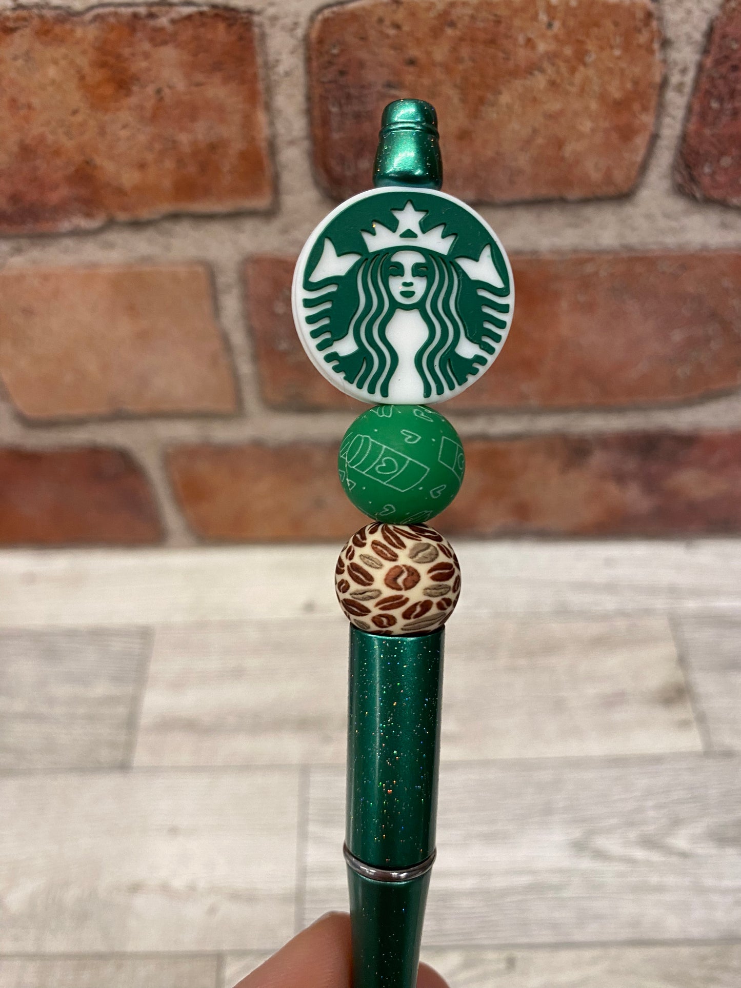 Iced Coffee silicone beaded ballpoint ink pen