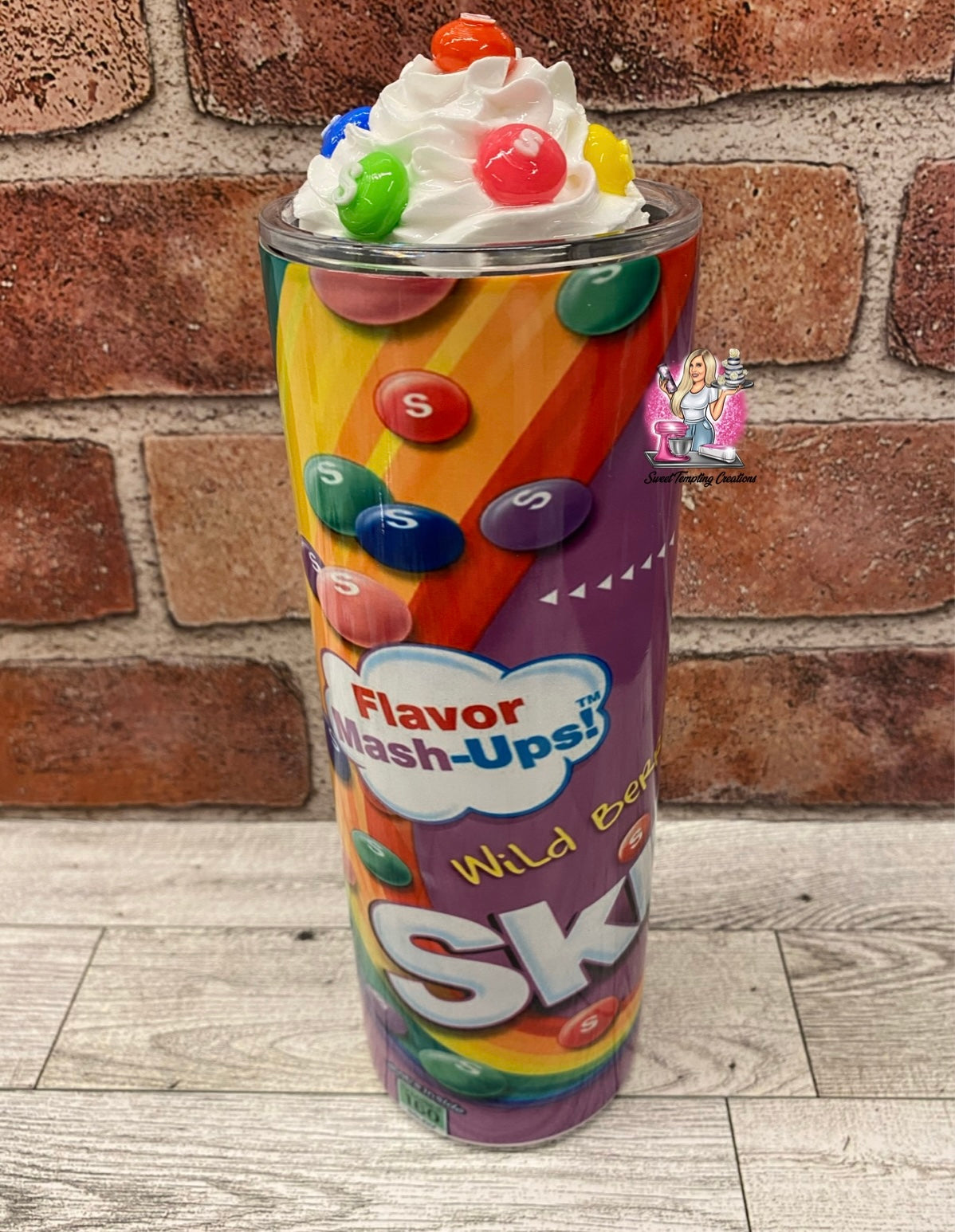 Flavor mash-up candy whipped topping insulated 20oz skinny Tumbler