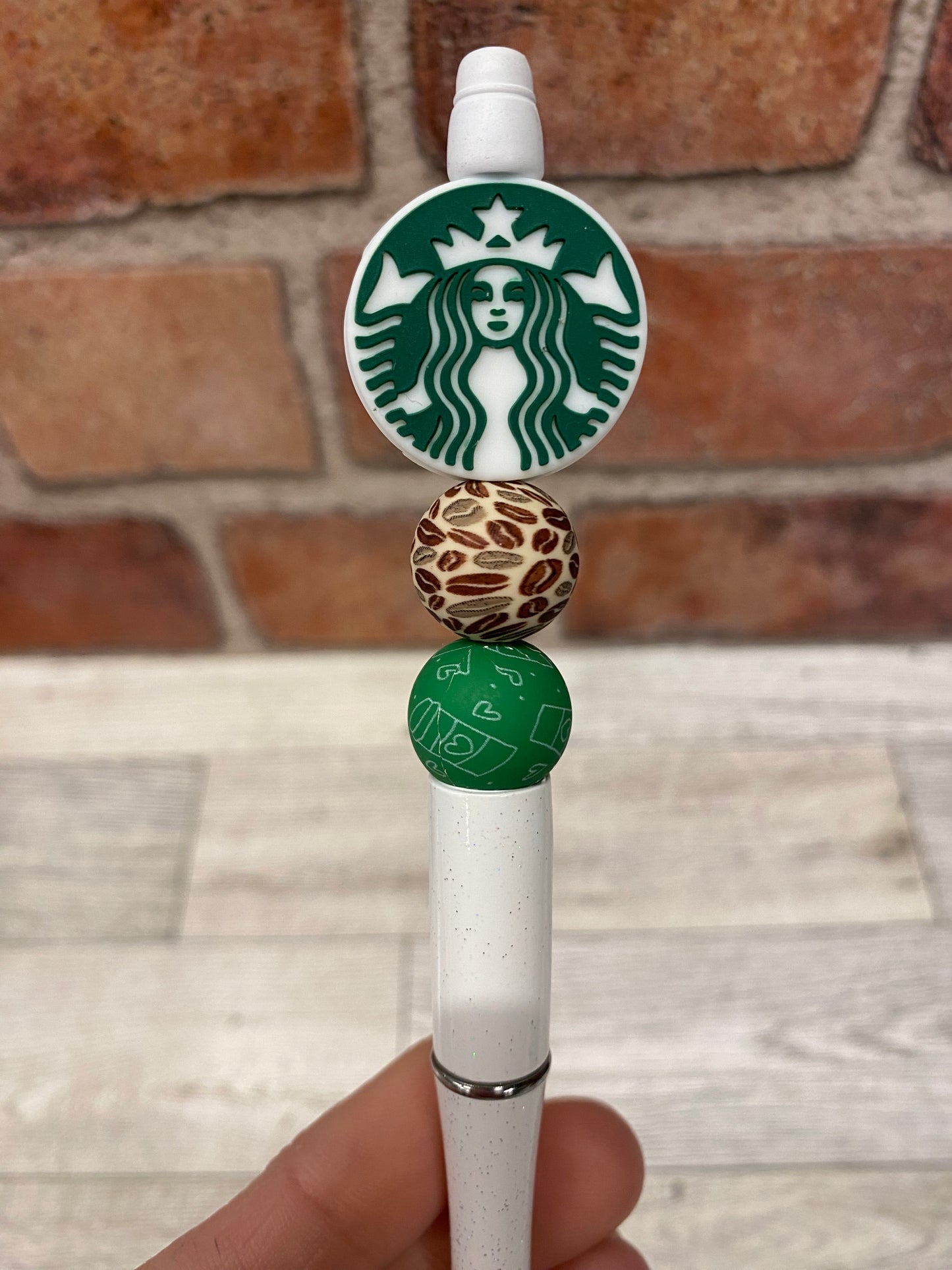 Iced Coffee silicone beaded ballpoint ink pen