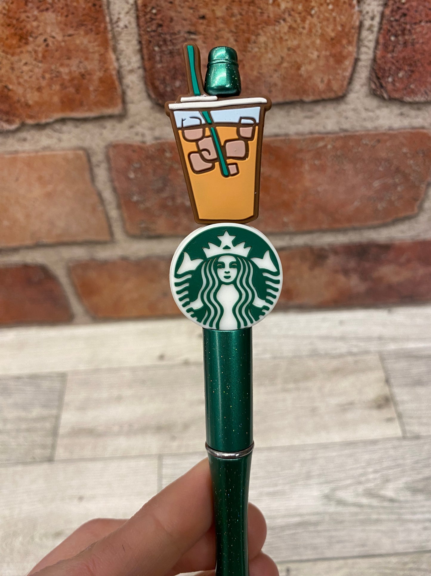 Iced Coffee silicone beaded ballpoint ink pen