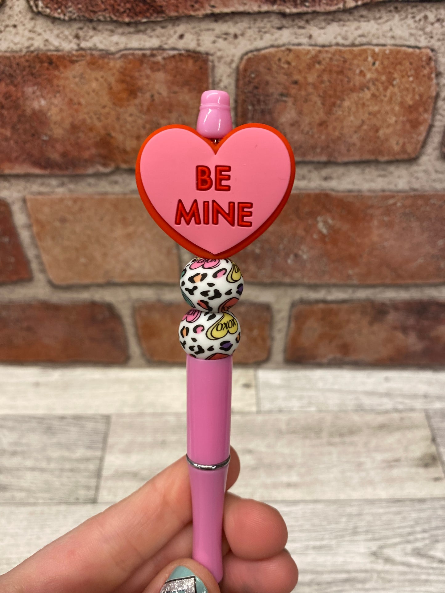 Be mine Valentines Sweetest Day silicone beaded ink pen