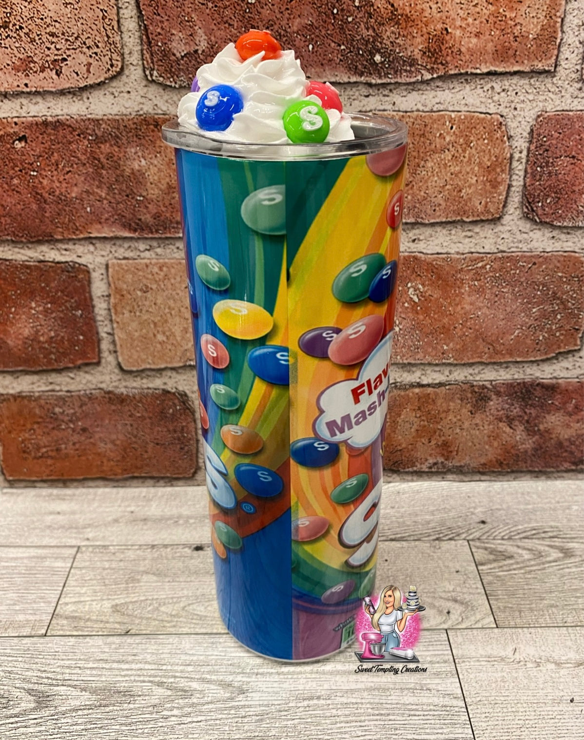 Flavor mash-up candy whipped topping insulated 20oz skinny Tumbler