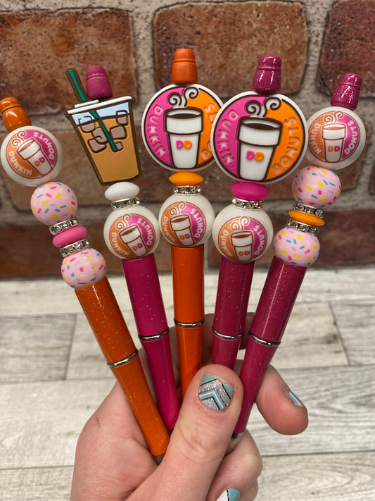 Ice Coffee Donuts silicone beaded ballpoint ink pen