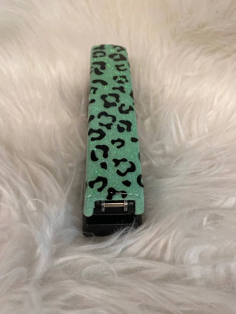Leopard Mint Glitter Stapler UV resin
