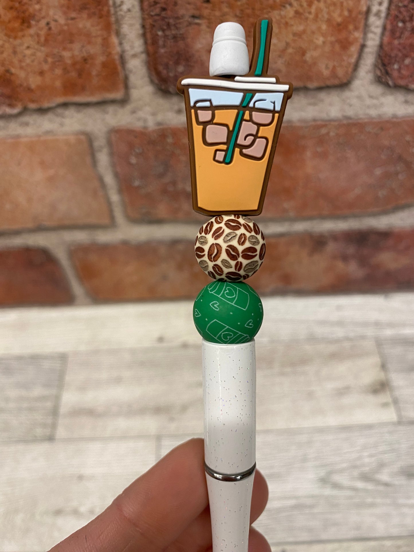 Iced Coffee silicone beaded ballpoint ink pen